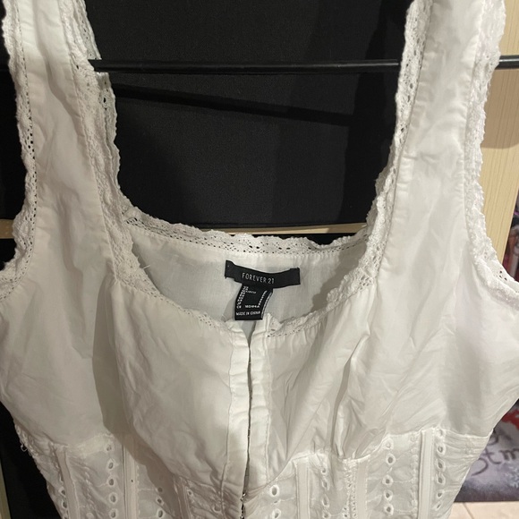 Forever 21 White Lace-Trimmed Blouse - Picture 1 of 1